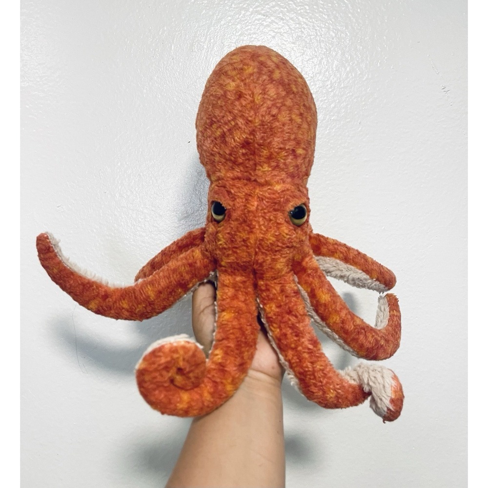 Sea World The peting zoo octopus orange and‎ white plush animal